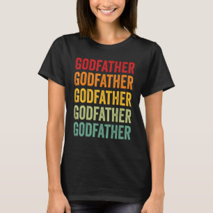 Godfather Rainbow Text Godfather Colourful T-Shirt