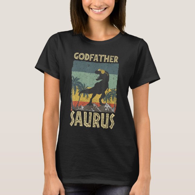 Godfather Saurus Dinosaur Rex Family Matching T-Shirt (Front)