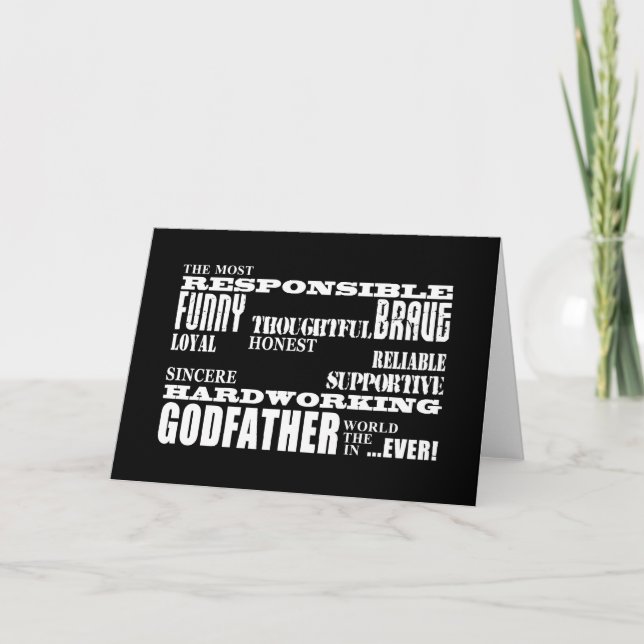 Godfathers Birthdays & Christmas : Qualities Holiday Card (Front)