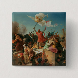 Godfrey de Bouillon, French Crusader 2 Inch Square Button