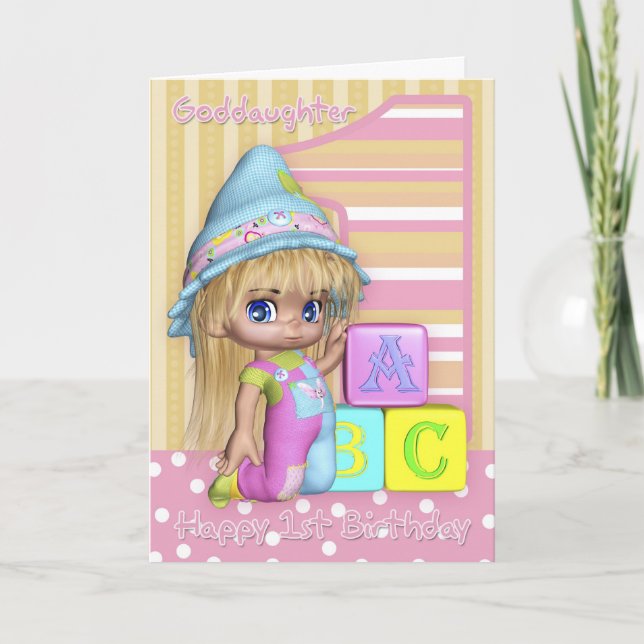 Godgirl 1ère carte d'anniversaire avec un enfant m (Devant)