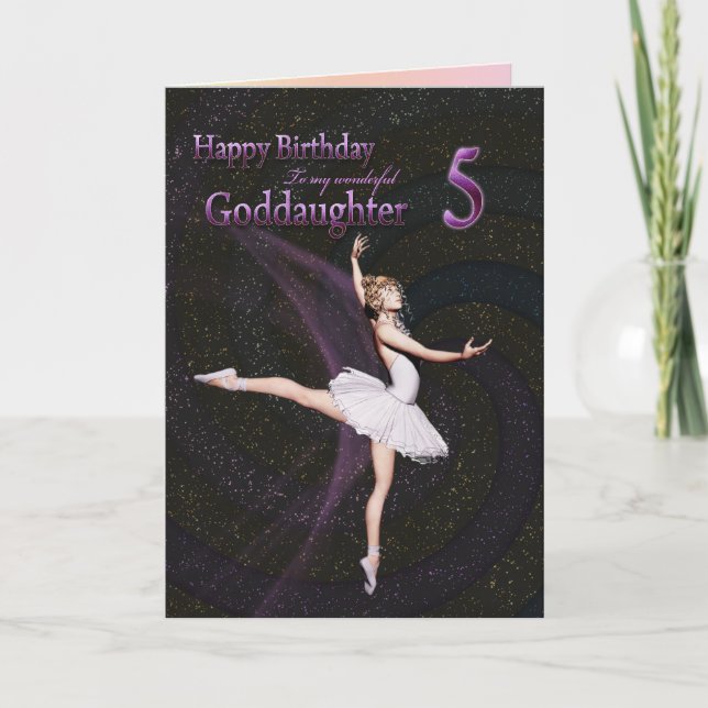 Godgirl age 5, ballerine carte d'anniversaire (Devant)