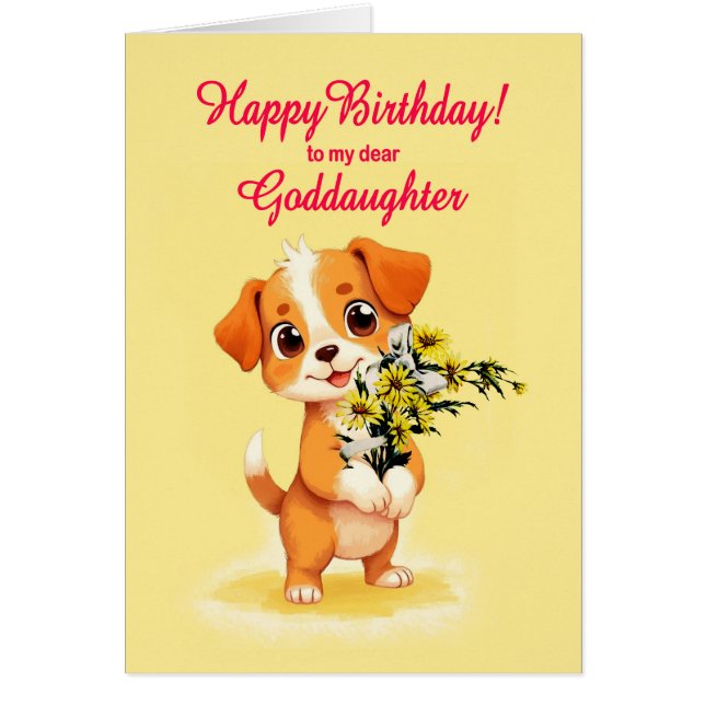 Godgirl Anniversaire Chiot et Fleurs (Devant)