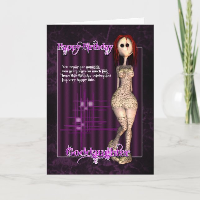 Godgirl Funky moderne carte d'anniversaire avec Ra (Devant)