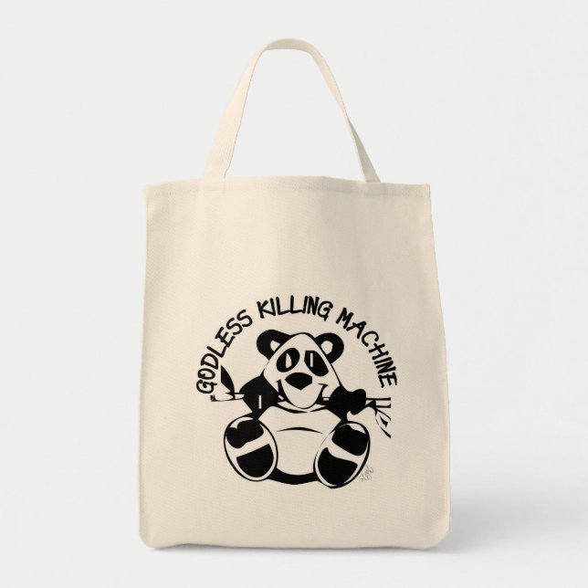 GODLESS KILLING MACHINE PANDA TOTE BAG (Front)