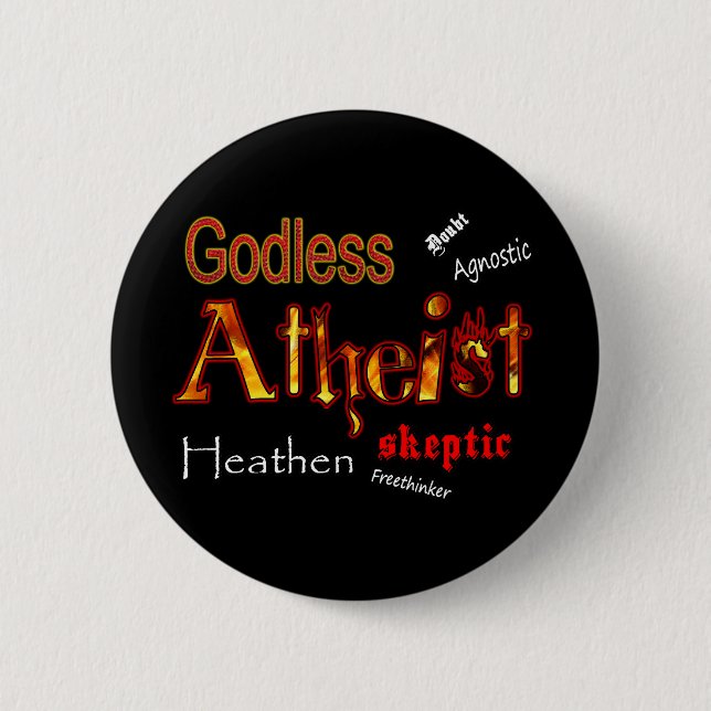Godless Words 2 Inch Round Button (Front)