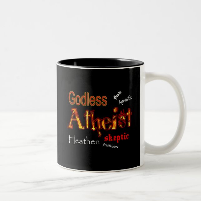 Godless Words Two-Tone Coffee Mug (Right)