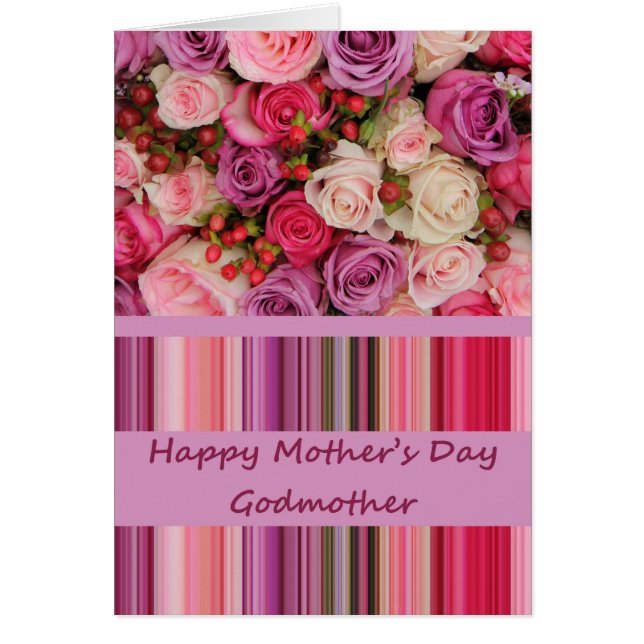 Godmère Bonne carte rose de fête des mères (Devant)