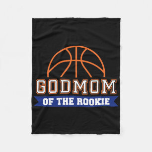 Godmom Of Rookie 1st Birthday Bysketbyll Theme Mat Fleece Blanket