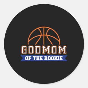 Godmom Of Rookie 1st Birthday Sketll Theme Matchin Classic Round Sticker