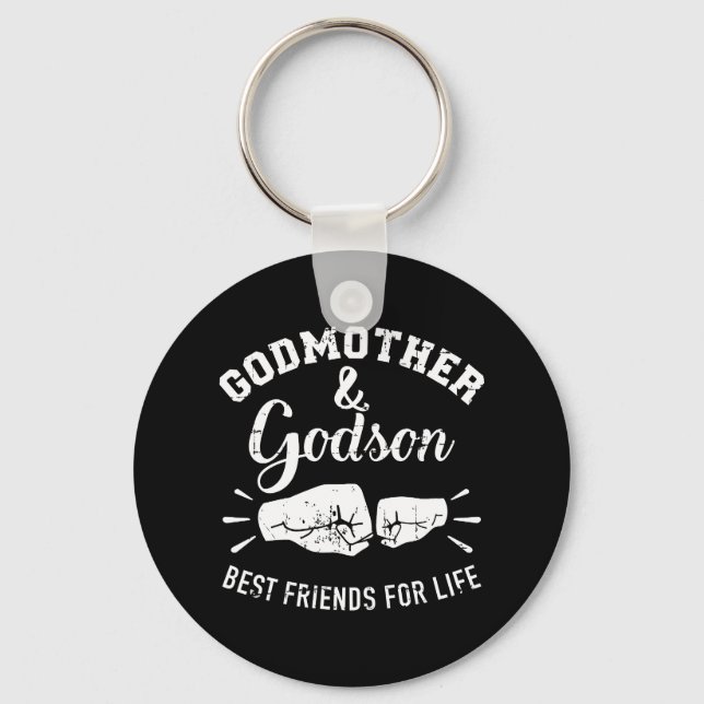 Godmother and godson friends for life keychain (Front)
