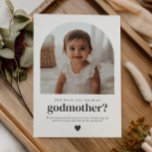 Godmother Arched Photo Proposal Invitation<br><div class="desc">Looking for a sweet and meaningful way to ask a loved one to be your little one's Godmother? This modern, minimalist card is the perfect way to pop the question! Whether you're asking a family member or close friends, this template helps you create a heartfelt moment that they'll treasure forever,...</div>