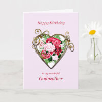 Godmother Birthday Antique Painted Roses