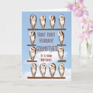 Godmother Birthday, Curious Owls Card