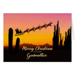 Godmother Christmas Santa Over Desert