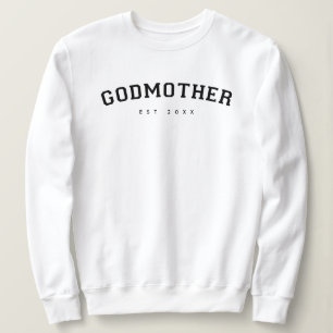 Godmother Established Varsity Typography White Sweatshirt