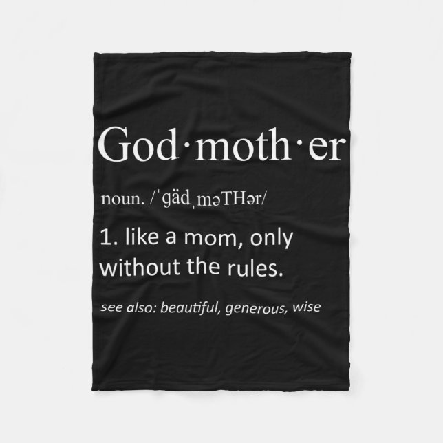 Godmother Funny Definition Grandma Mothers Day  Fleece Blanket (Front)
