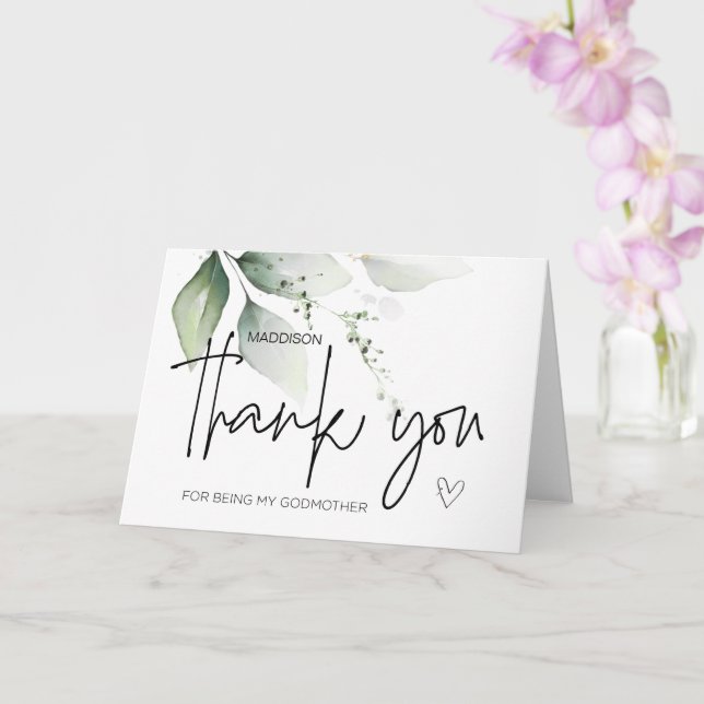 Godmother Gift Thank You for Being My Godfather Ca Card (Orchid)