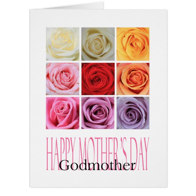 Godmother    Happy Mother's Day rose card (Front)