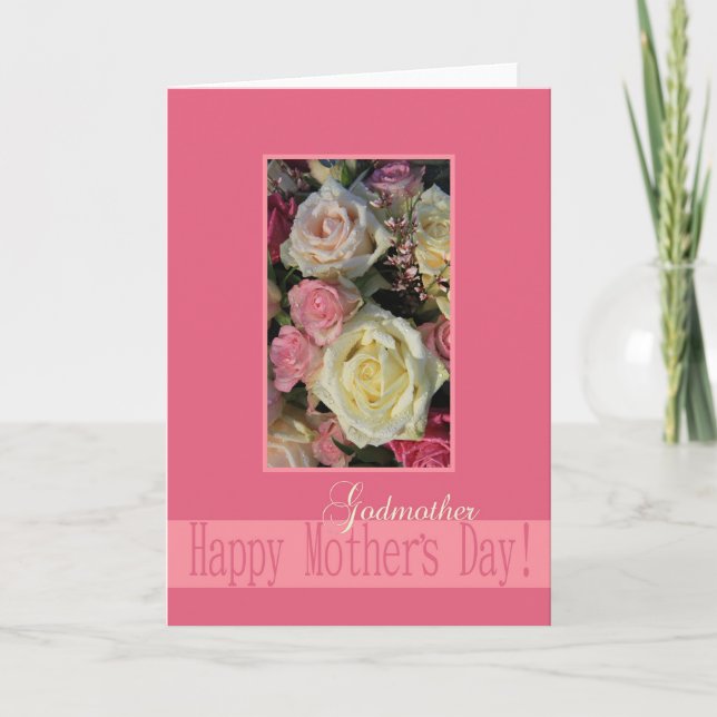 Godmother    Happy Mother's Day rose card (Front)