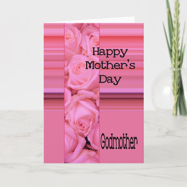 Godmother    Happy Mother's Day rose card (Front)