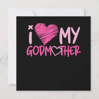 Godmother I Love My Godmother Heart Invitation