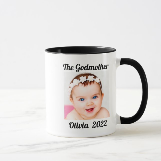 Godmother of Goddaughter Personalized Photo Name Mug (Right)