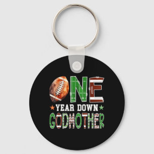 Godmother Of The 1st Birthday Boy Football Keychain