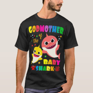Godmother Of The Baby Shark Birthday Mommy Shark  T-Shirt