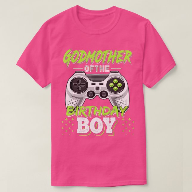 Godmother Of The Bday Boy Matching Video Game Birt T-Shirt (Design Front)