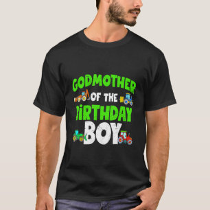 Godmother Of The Birthday Boy  Farm Tractor Mama 1 T-Shirt