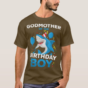 Godmother of The Birthday Boy Shark Ocean Matching T-Shirt