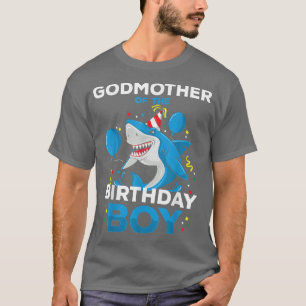 Godmother of The Birthday Boy Shark Ocean Matching T-Shirt