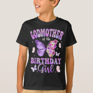 Godmother of The Birthday Girl Butterfly Party T-Shirt