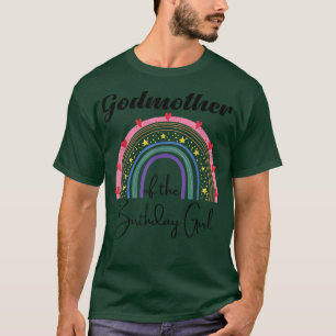 Godmother of The Birthday Girl Rainbow Boho Birthd T-Shirt