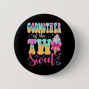 Godmother of The Two Sweet 2nd Birthday Girl Ice 2 Inch Round Button