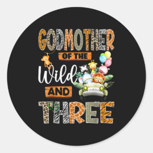 Godmother Of The Wild &amp; Three 3rd Birthday Boy Classic Round Sticker