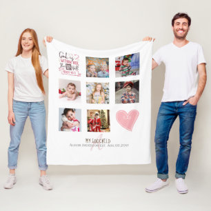 GODMOTHER PHOTO COLLAGE Gift with verse can edit Fleece Blanket