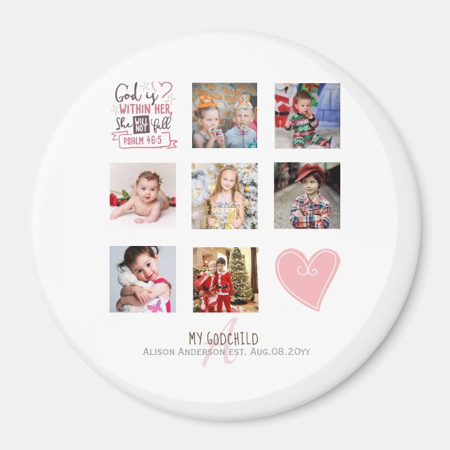 GODMOTHER PHOTO COLLAGE Gift with verse can edit Magnet (Front)