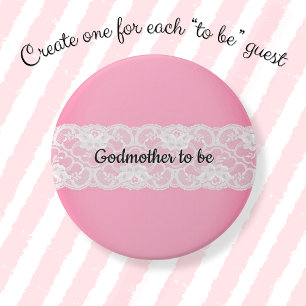 Godmother to be 3 inch round button