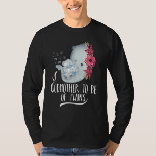 Godmother To Be Of Twins Twin Baby Boys Elephant B T-Shirt