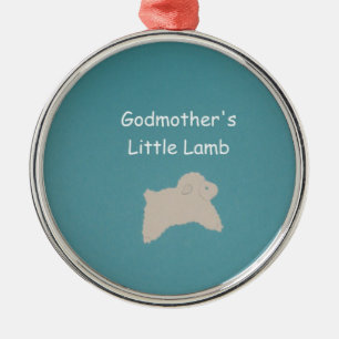 Godmother's Little Lamb Metal Ornament