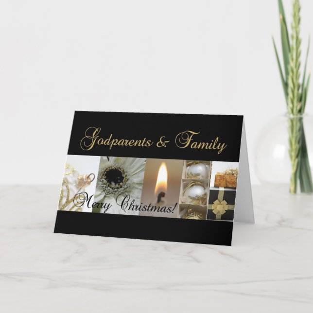 godparents and family  Merry Christmas card (Front)