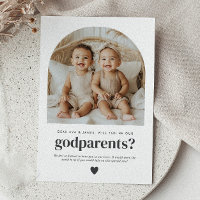 Godparents Arched Photo Proposal Boy Girl Twins