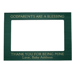 Godparents Are A Blessing • Green & Gold Thank You Magnetic Frame