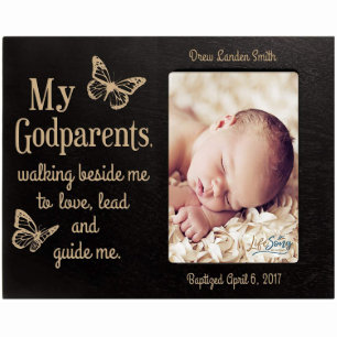 Godparents Walking Beside Me Photo Frame - Black