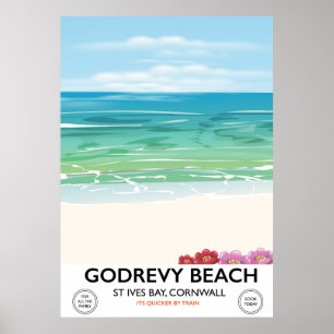 Godrevy Beach St Ives Bay, Cornouailles poster voy