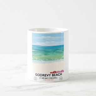 Godrevy Beach St Ives Bay, Cornwall travel poster Coffee Mug