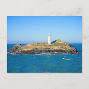 Godrevy Lighthouse in Cornwall Postcard