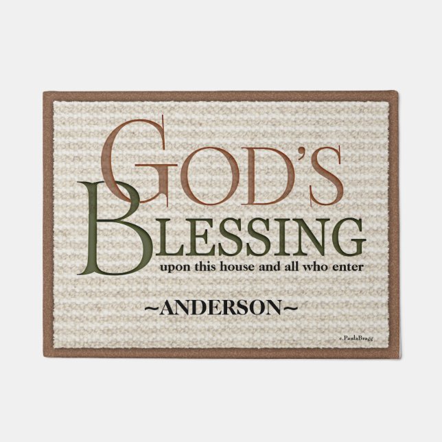 God's Blessing: Personalized Victorian Doormat (Front)